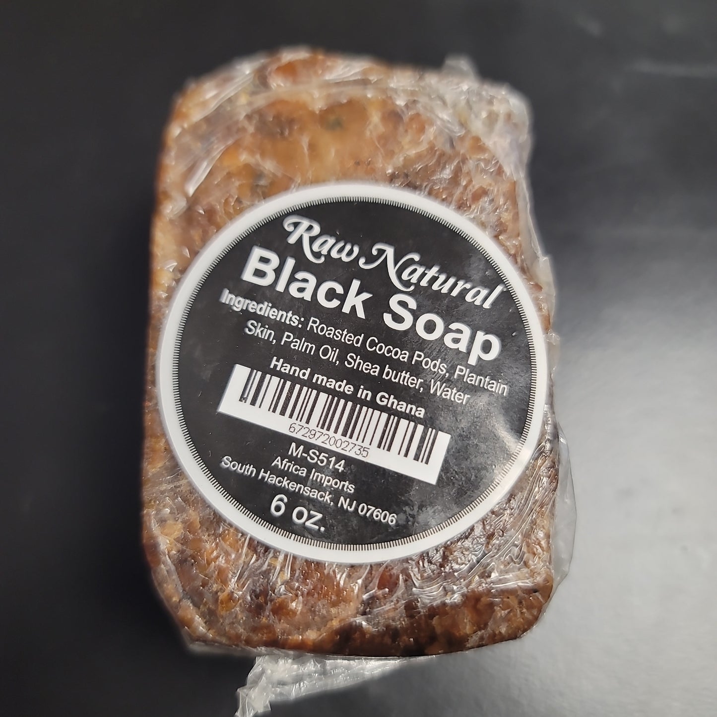 Raw natural African Black Soap 6oz