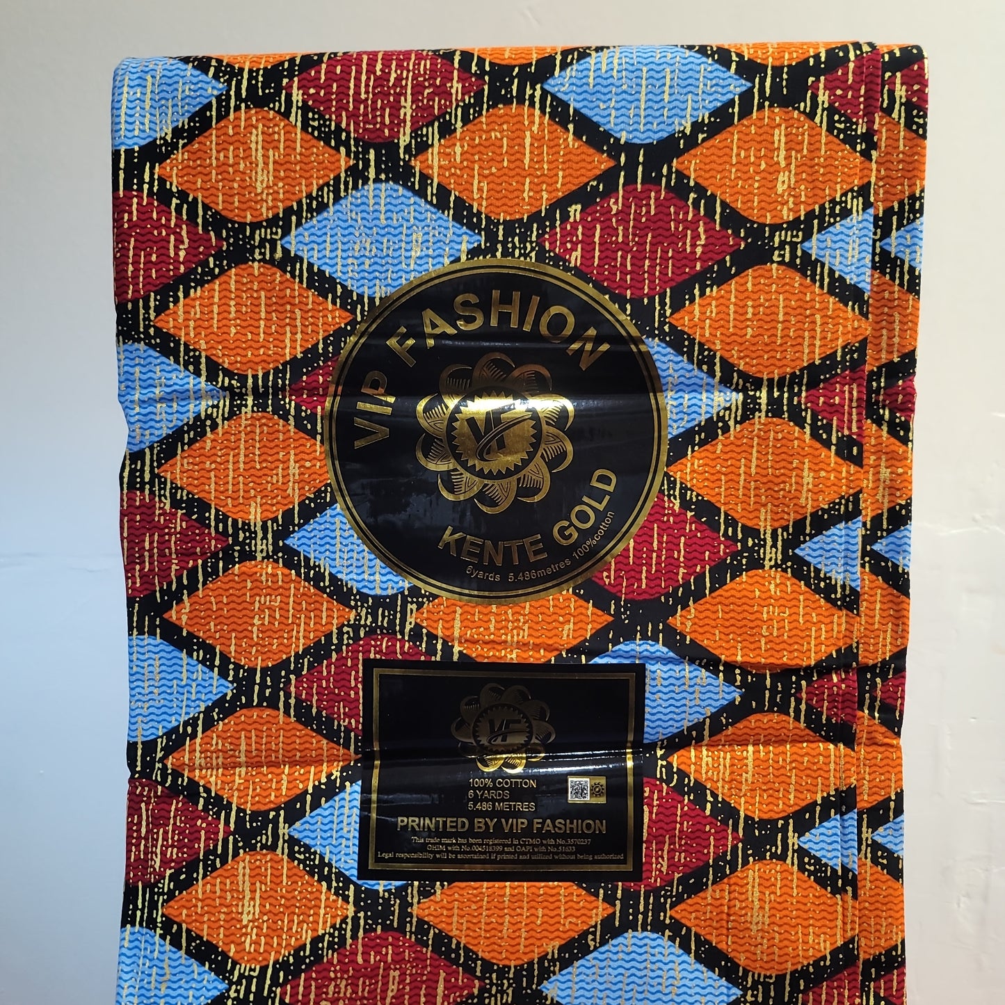 African Print VIP Fashion Kente gold 6 yards orange red gold 100% Cotton