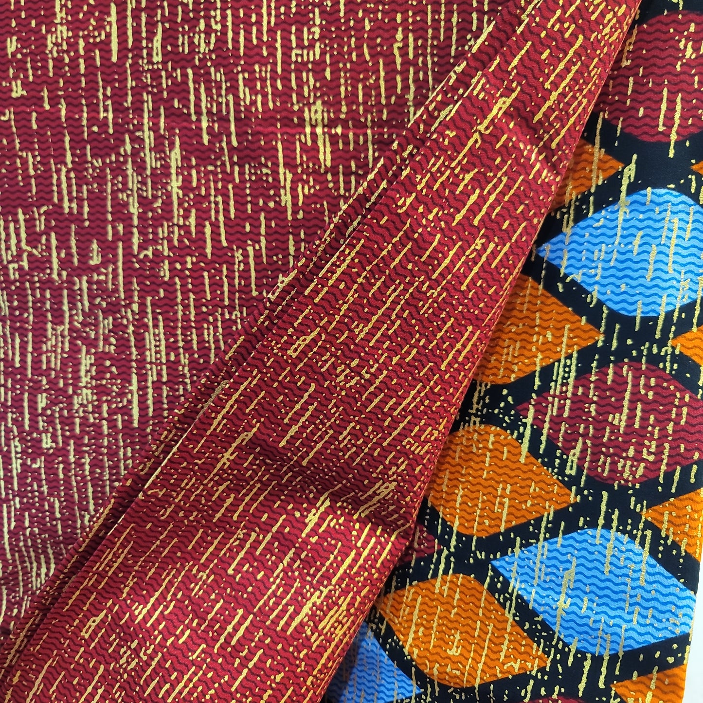 African Print VIP Fashion Kente gold 6 yards orange red gold 100% Cotton