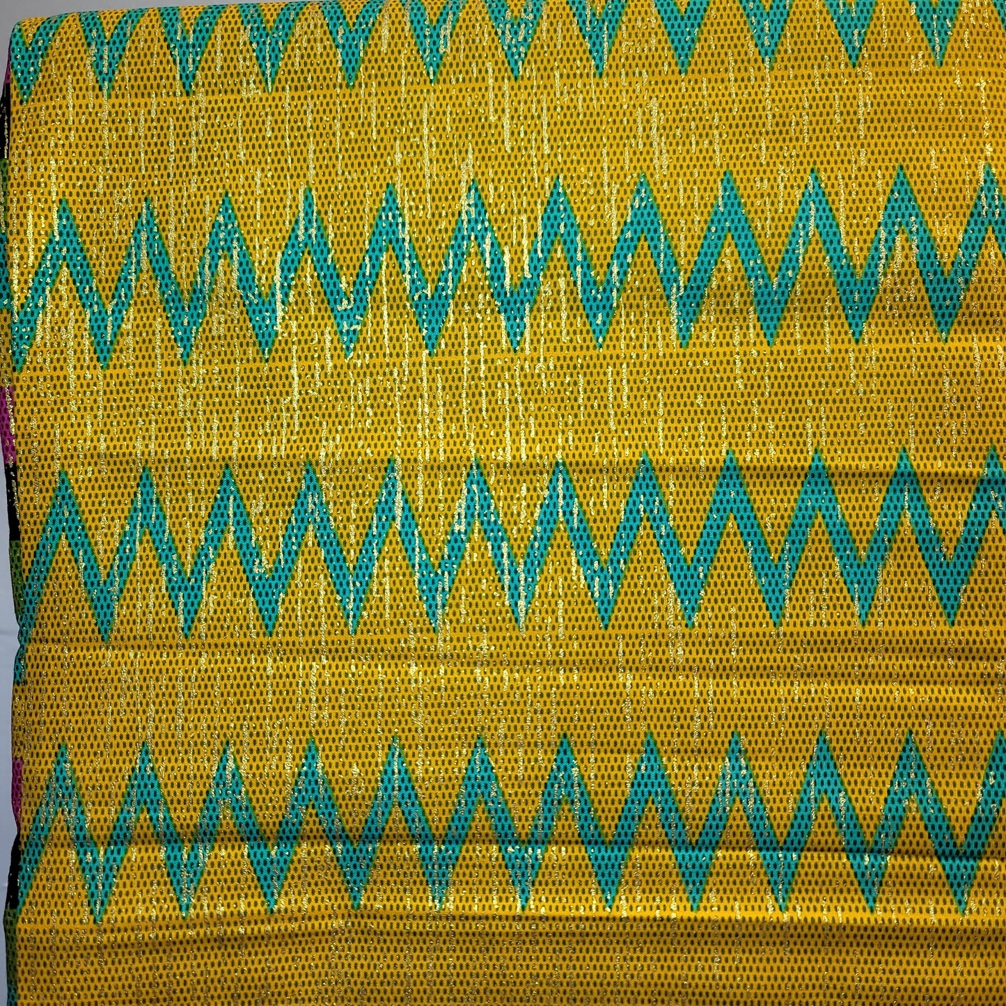 African Print VIP Fashion Kente gold 6 yards yellow 100% Cotton