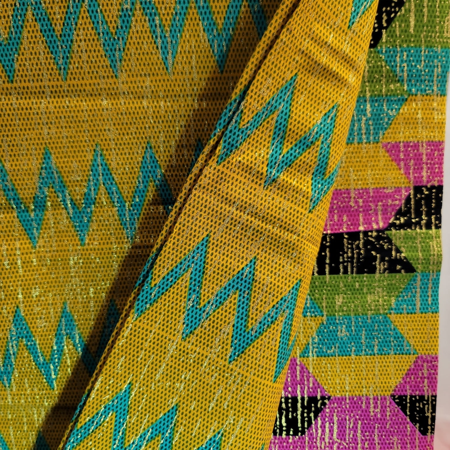 African Print VIP Fashion Kente gold 6 yards yellow 100% Cotton