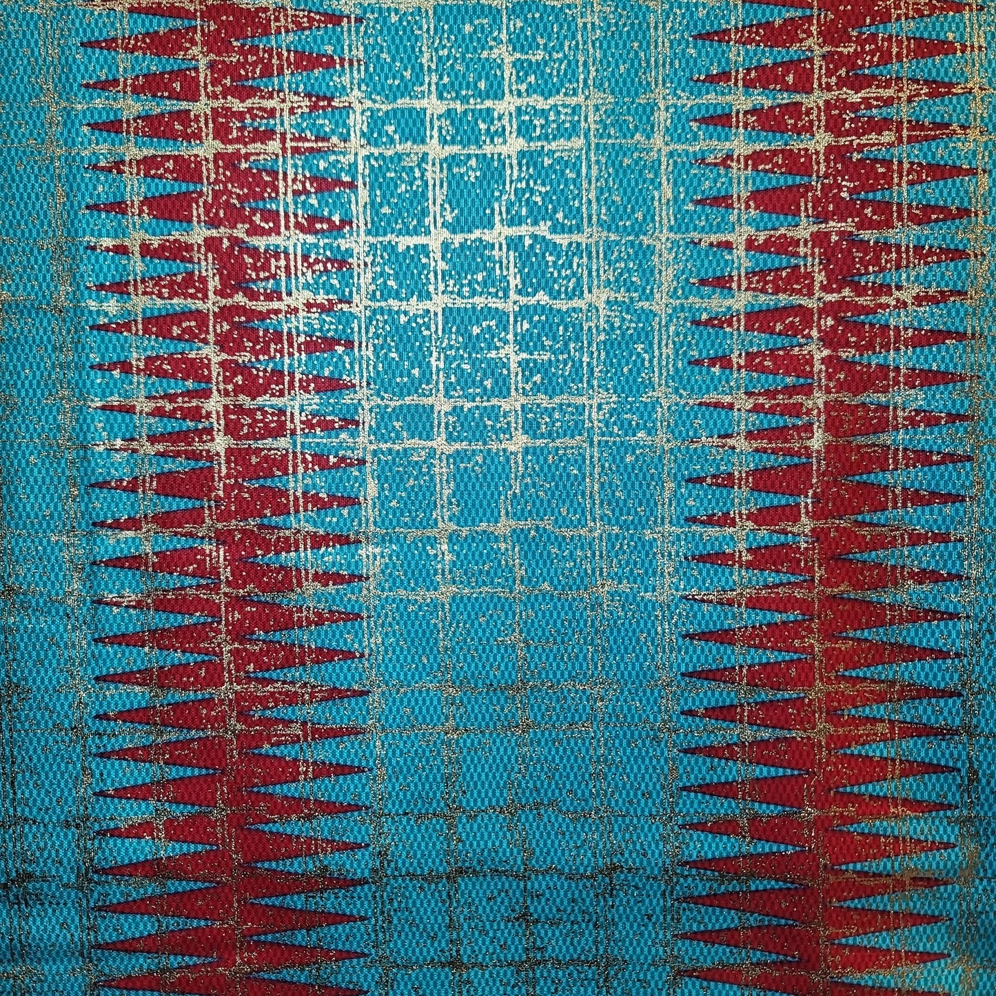 Rossberry KENTE Golden blue, red 6yards 100% Cotton