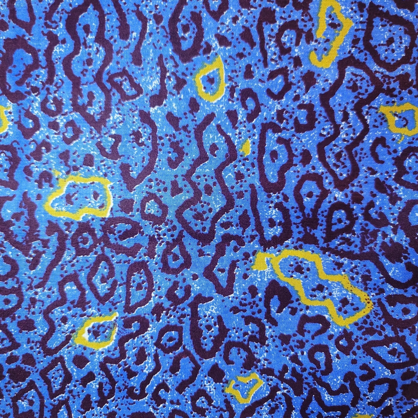 African Print Woodin Le Createur blue 6yrds 100% Cotton