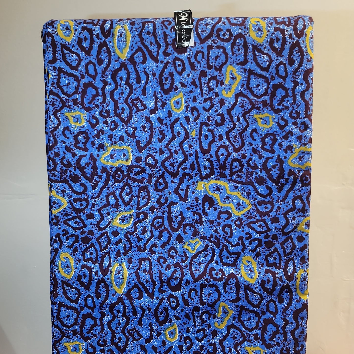 African Print Woodin Le Createur blue 6yrds 100% Cotton
