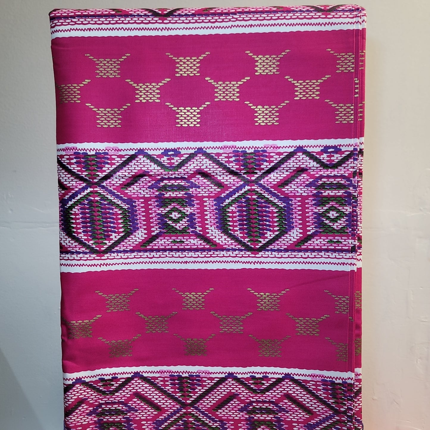 African Print Woodin Le Createur 'OR 41141 pink 6 yrds 100% Cotton
