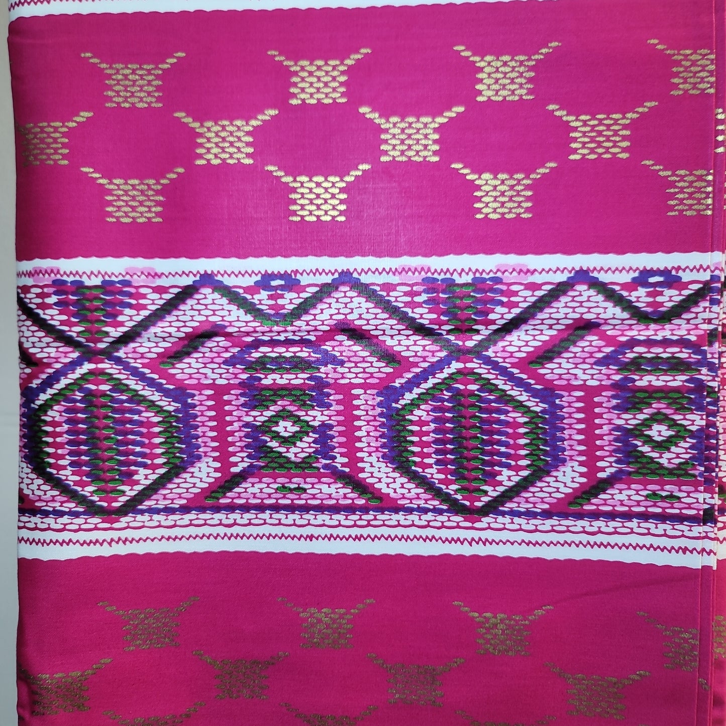 African Print Woodin Le Createur 'OR 41141 pink 6 yrds 100% Cotton