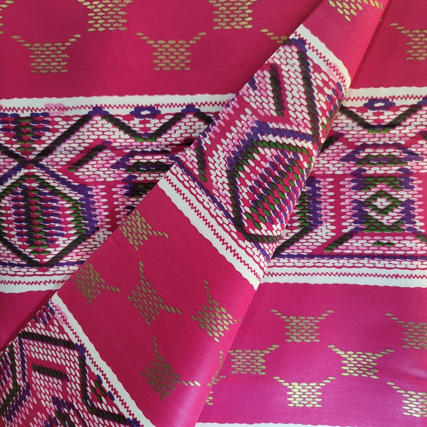 African Print Woodin Le Createur 'OR 41141 pink 6 yrds 100% Cotton
