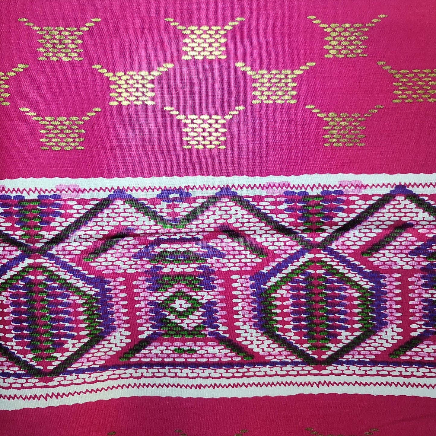 African Print Woodin Le Createur 'OR 41141 pink 6 yrds 100% Cotton