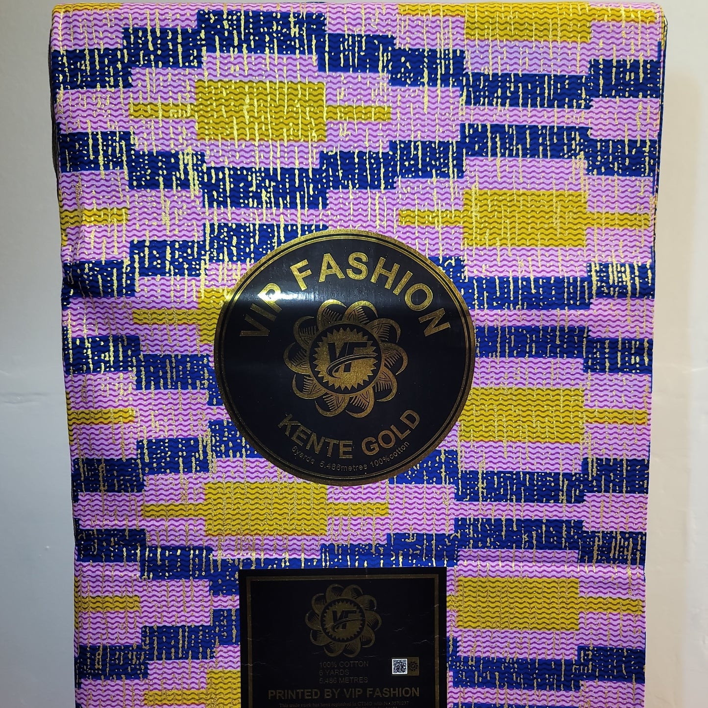 African Print VIP Fashion Kente gold 6 yards purple blue 100% Cotton