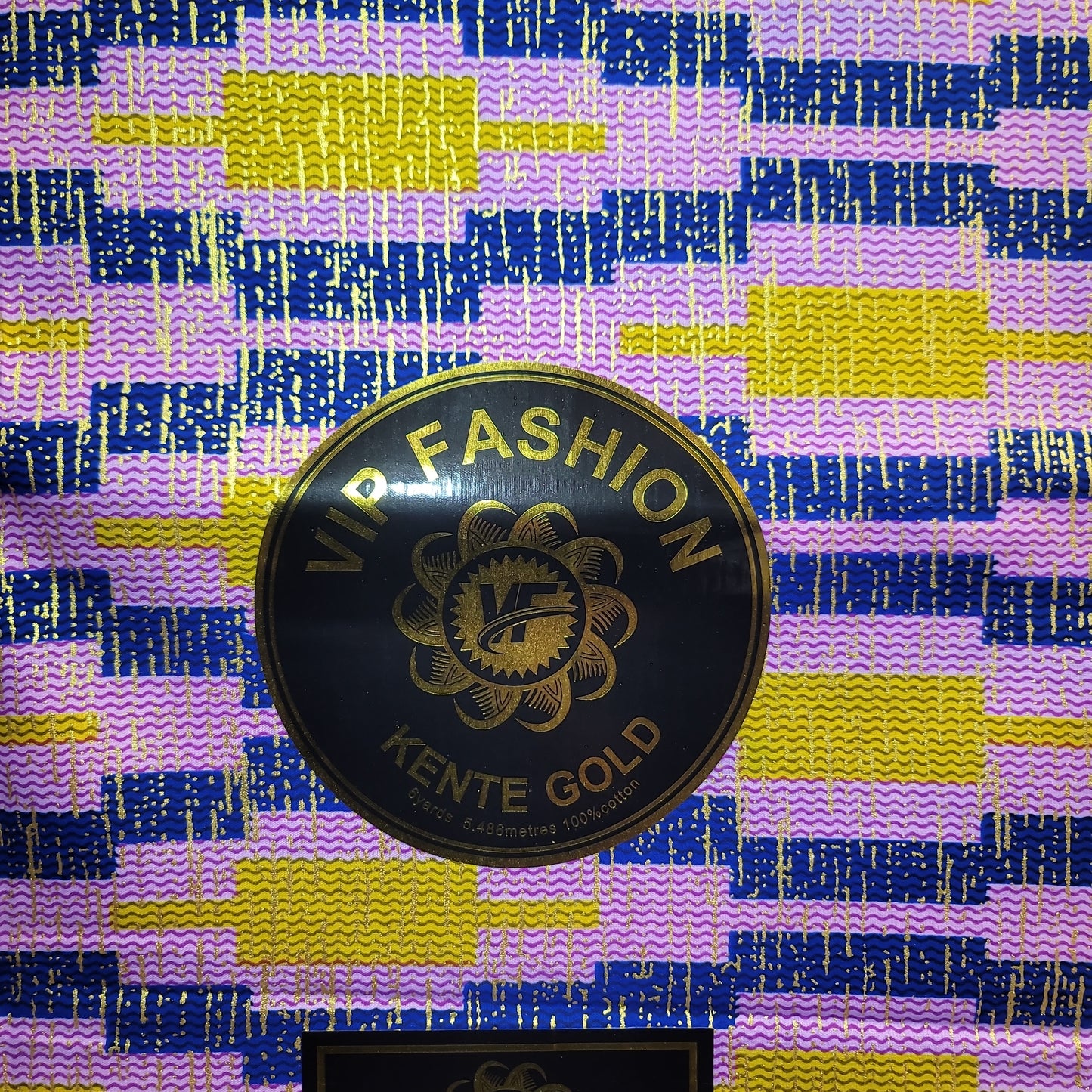 African Print VIP Fashion Kente gold 6 yards purple blue 100% Cotton
