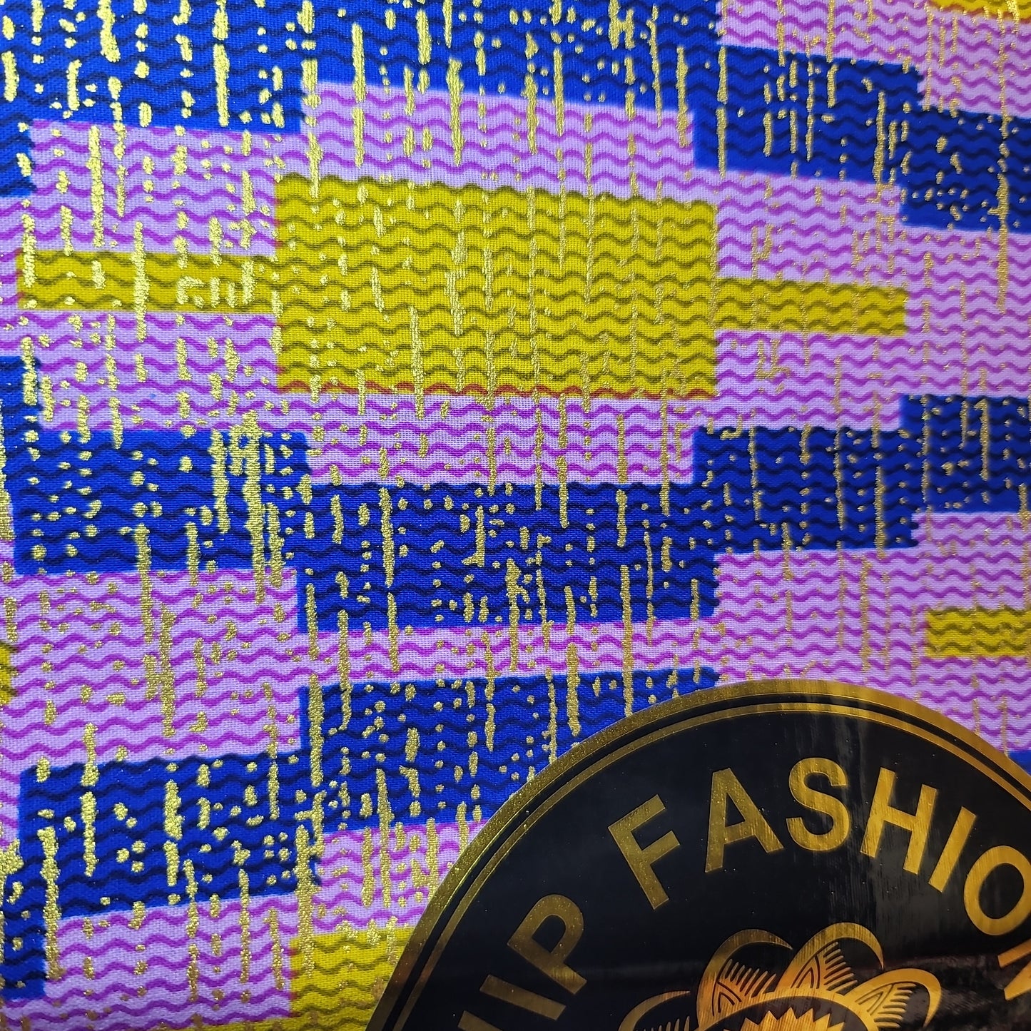 African Print VIP Fashion Kente gold 6 yards purple blue 100% Cotton