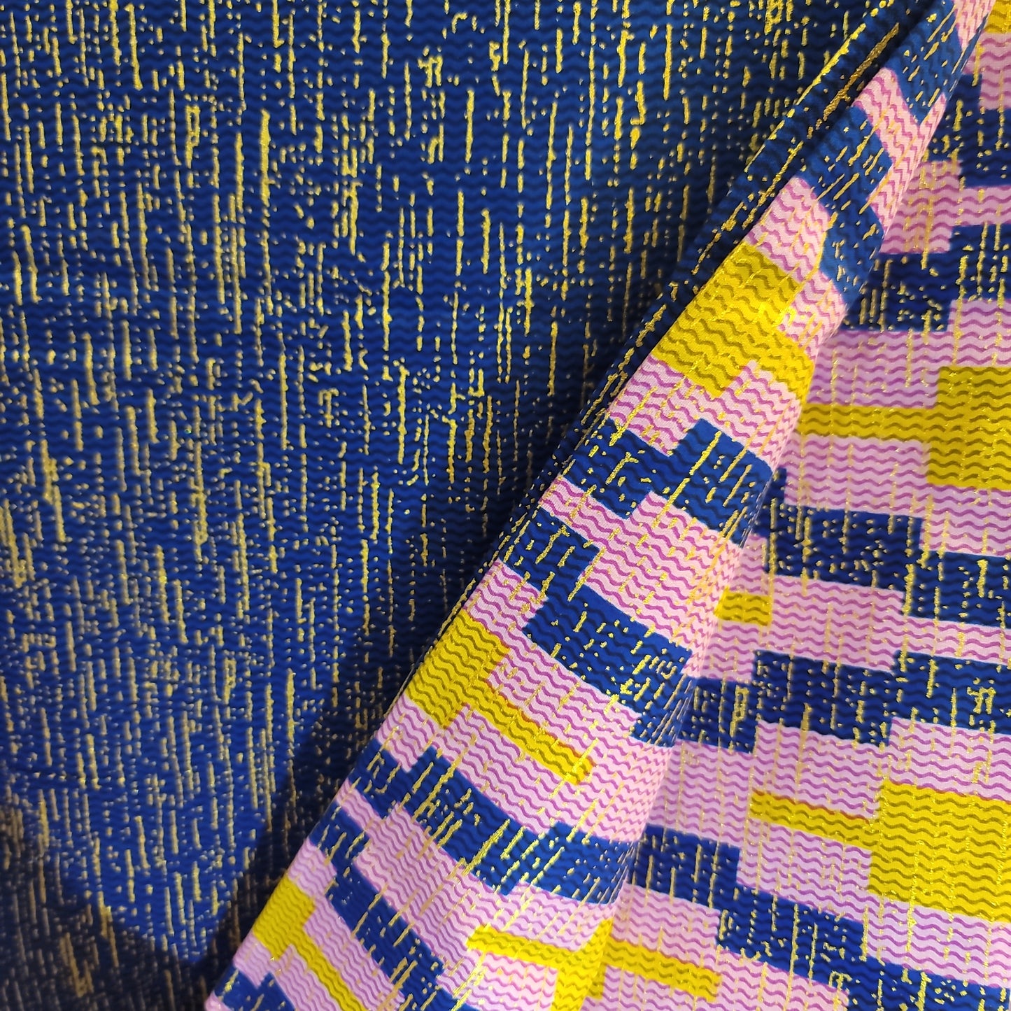 African Print VIP Fashion Kente gold 6 yards purple blue 100% Cotton