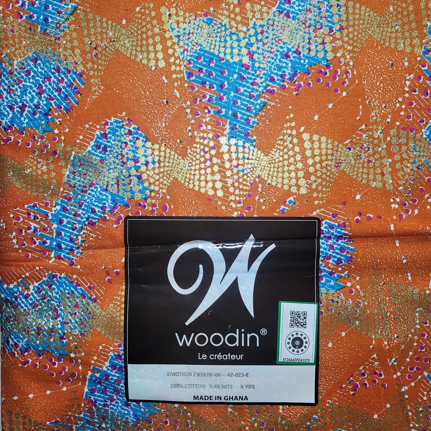 African Print Woodin Le Createur Emotion 83618 6yrds 100% Cotton