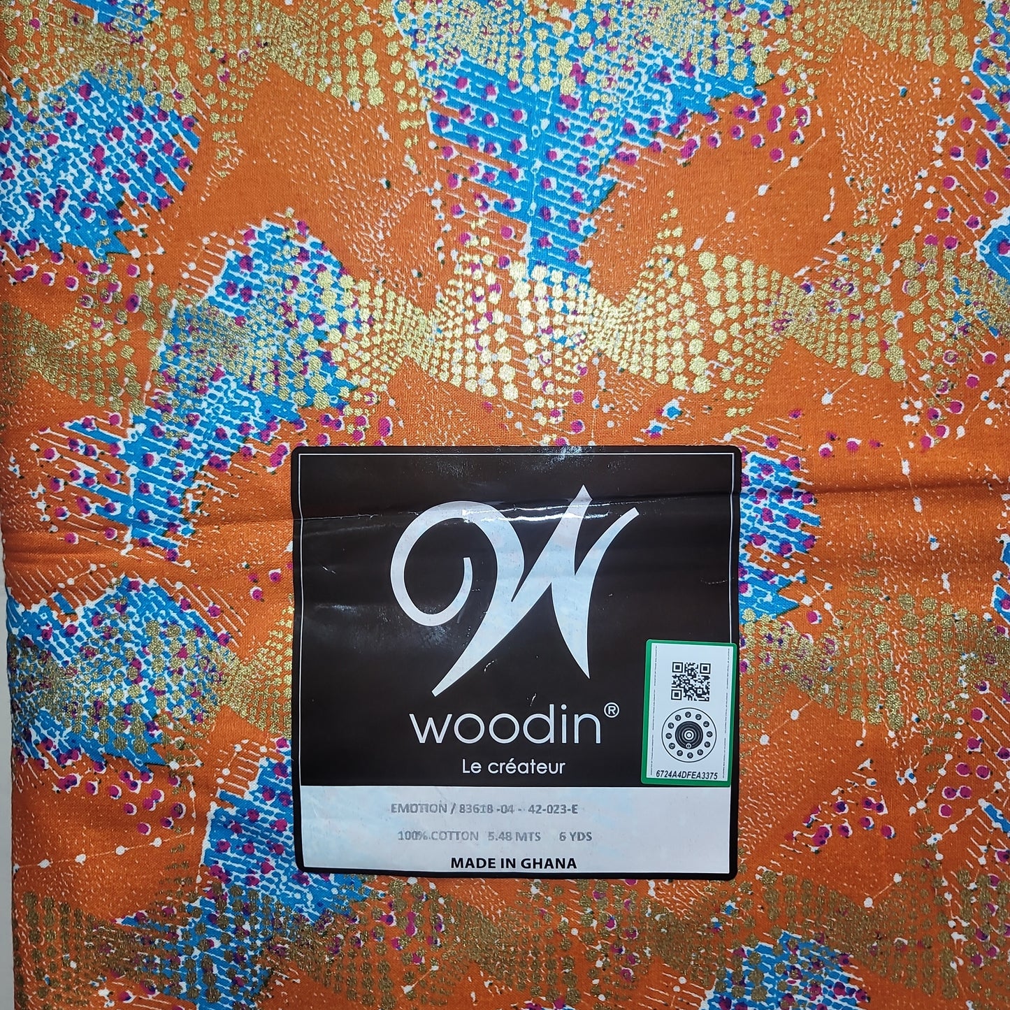 African Print Woodin Le Createur Emotion 83618 6yrds 100% Cotton