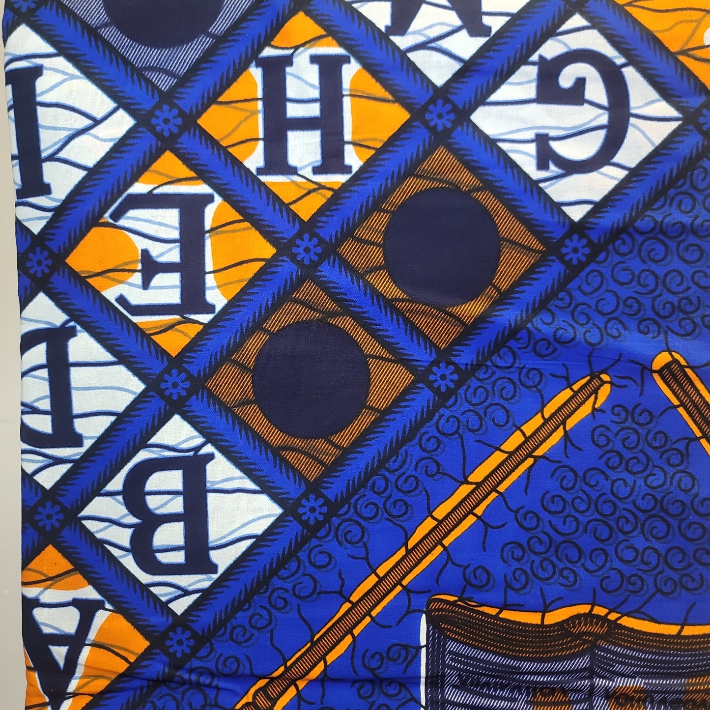 African Print Phoenix Hitarget  wax block prints blue 6 yards 100% Cotton