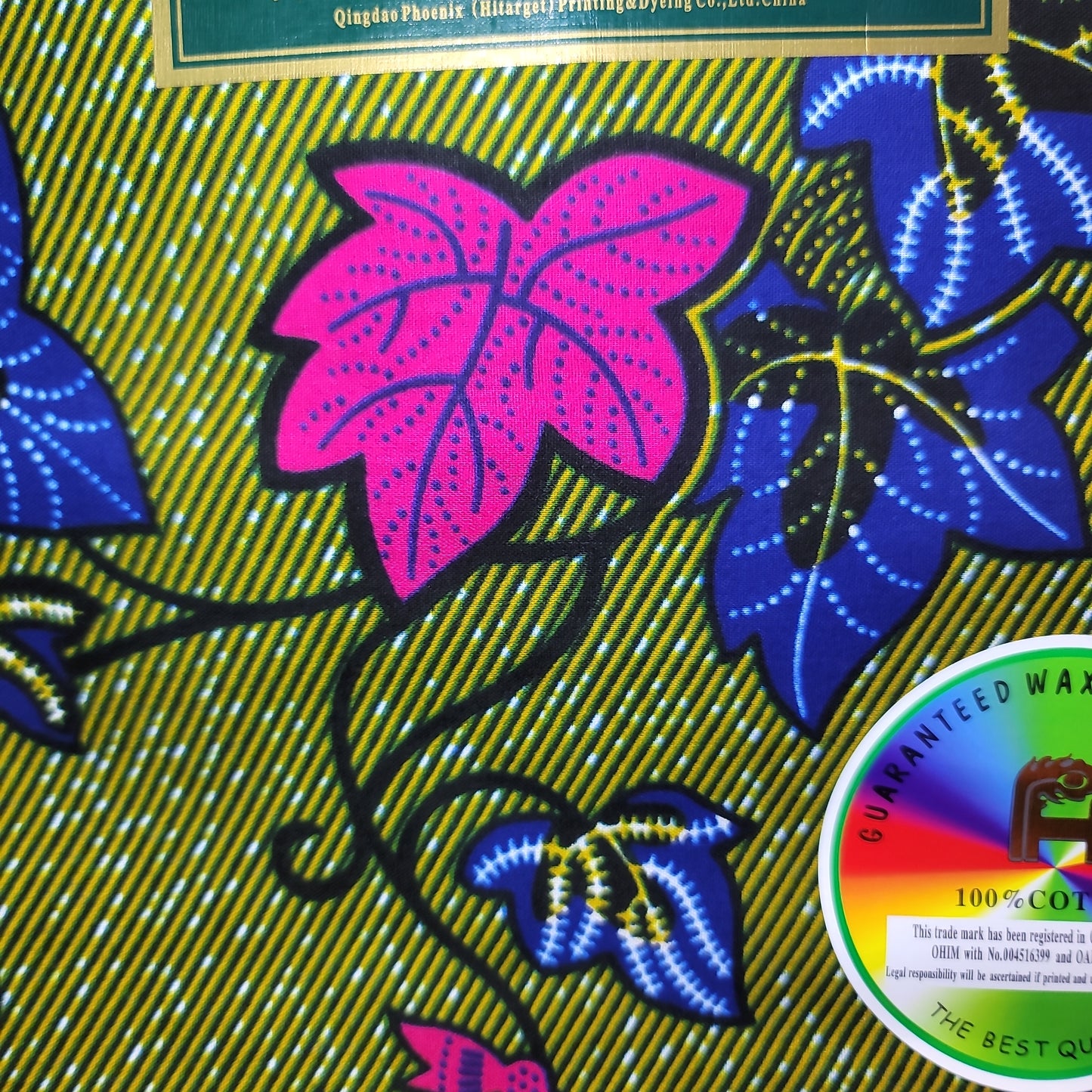 African Print Phoenix Hitarget  wax block prints yellow green 6 yards 100% Cotton