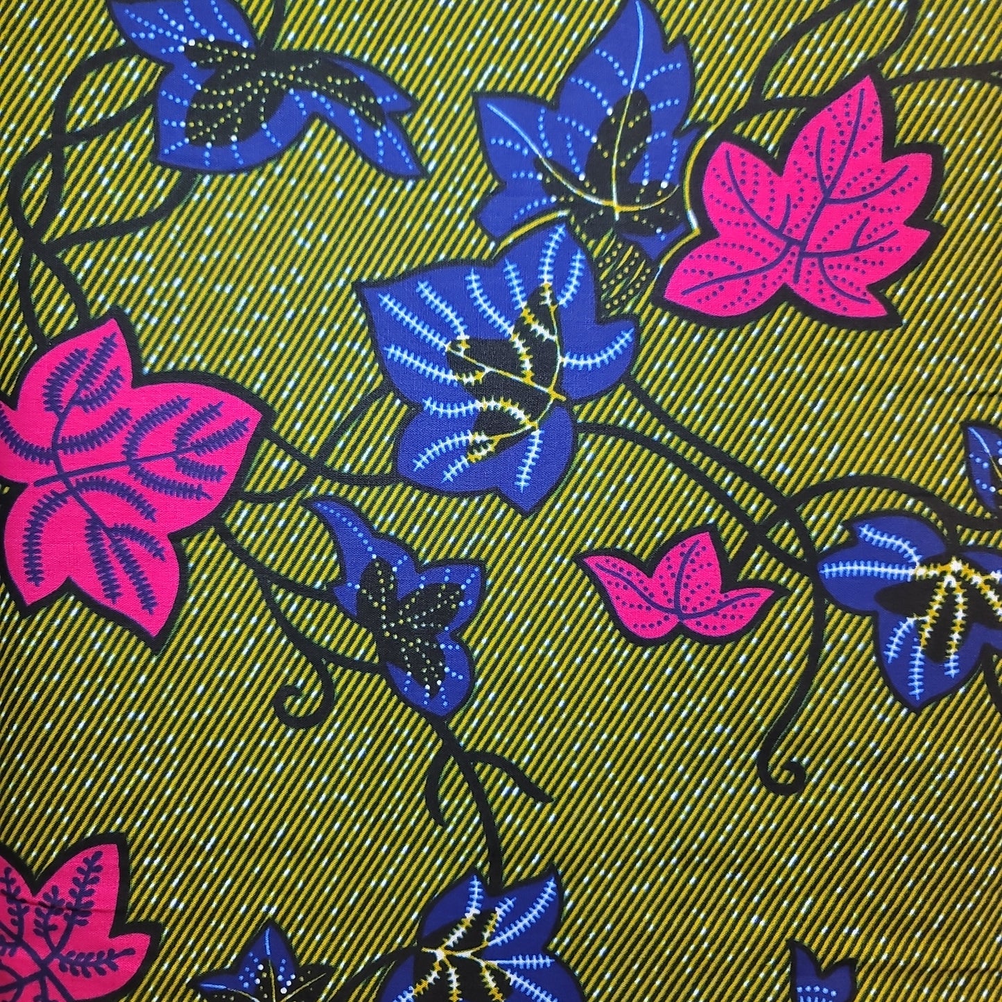 African Print Phoenix Hitarget  wax block prints yellow green 6 yards 100% Cotton