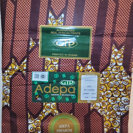 African Print GTP Adepa 18318 6 yards 100% Cotton