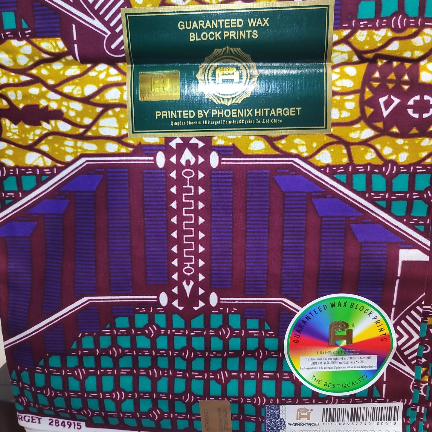 African Print Phoenix Hitarget  wax block prints puple 6 yards 100% Cotton