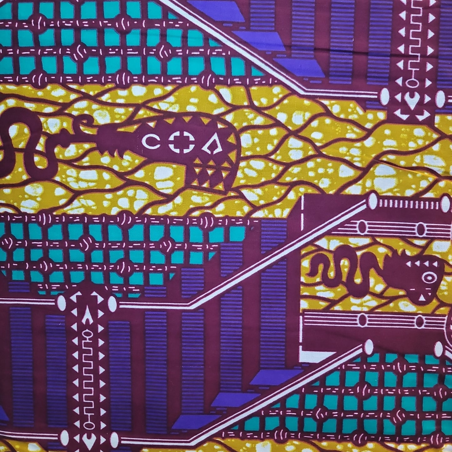 African Print Phoenix Hitarget  wax block prints puple 6 yards 100% Cotton