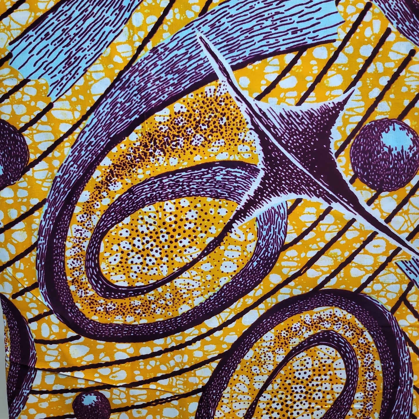 African Print Premium Olande block wax prints H214517 6 yards 100% Cotton