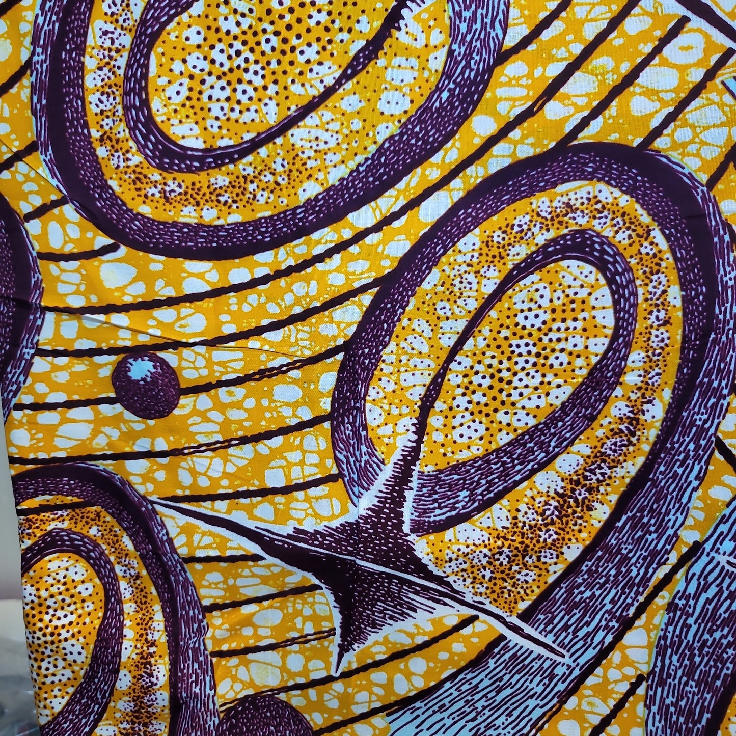 African Print Premium Olande block wax prints H214517 6 yards 100% Cotton