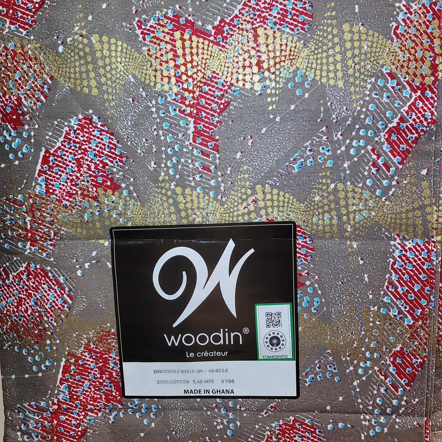 African Print Woodin Le Createur Emotion 83618-05 6yrds 100% Cotton