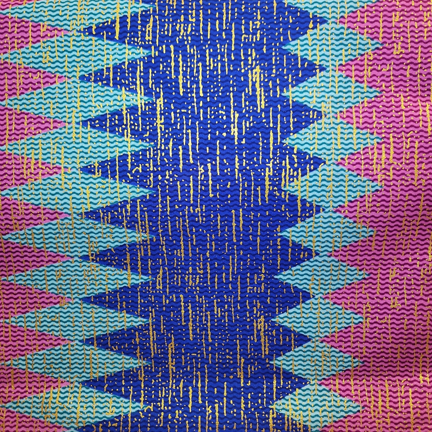 African Print VIP Fashion Kente gold 6 yards Blu pink2 100% Cotton