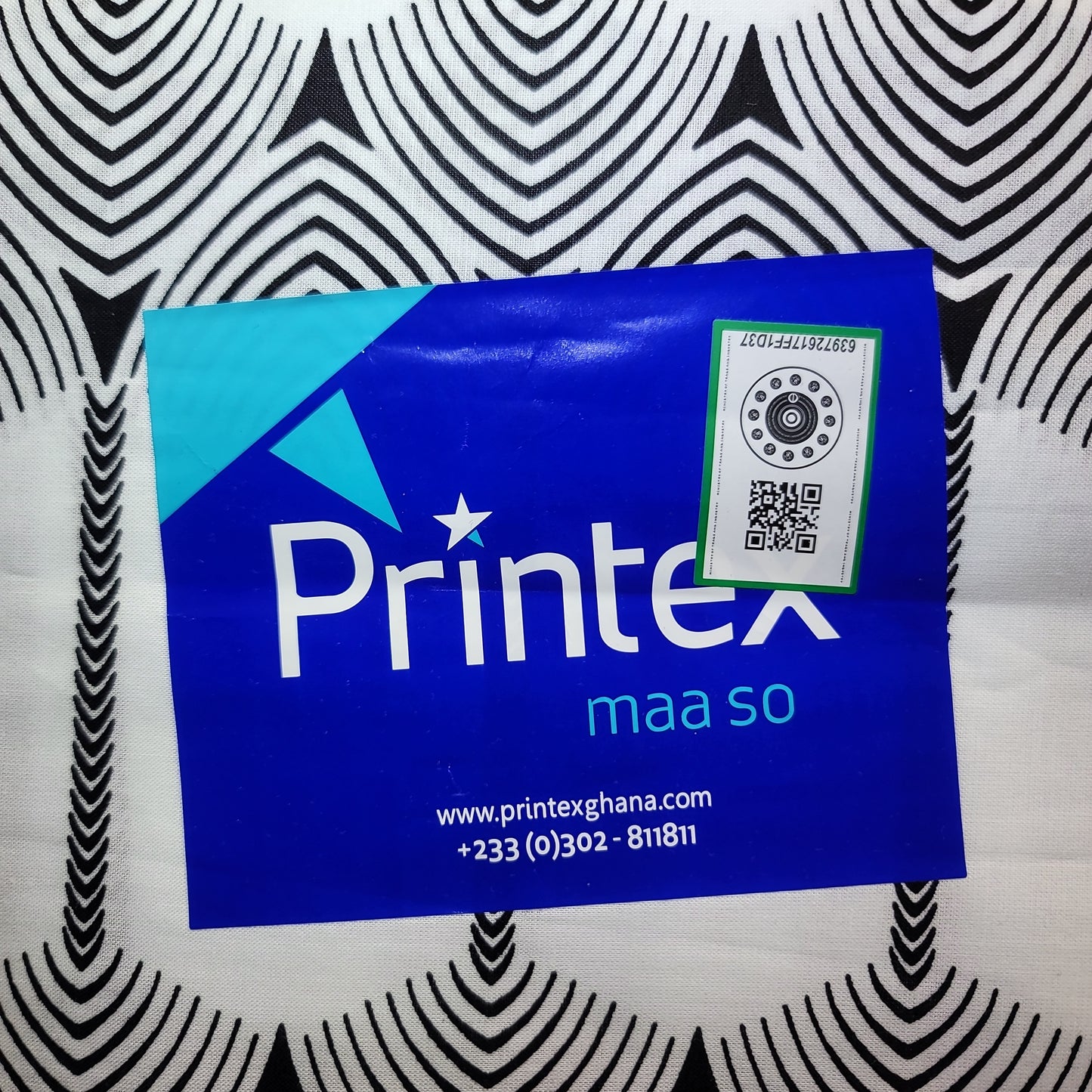 African Print Printex white Maa so 6 yards